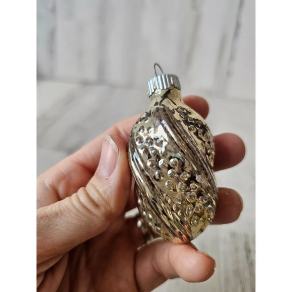 Vintage radko shiny Brite spiral acorn glass ornament set Xmas tree - Picture 9 of 12